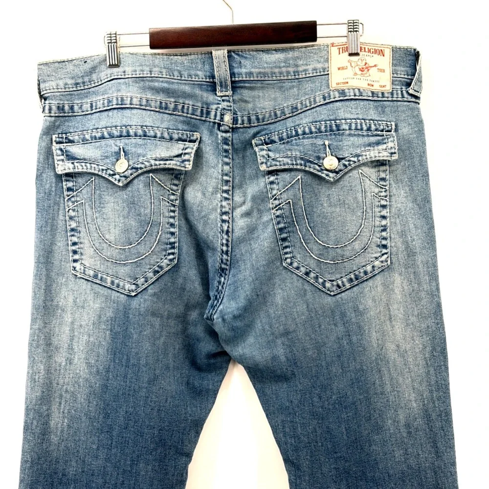 True Religion Ricky Relaxed Straight Mens 40 Medium Wash Jeans